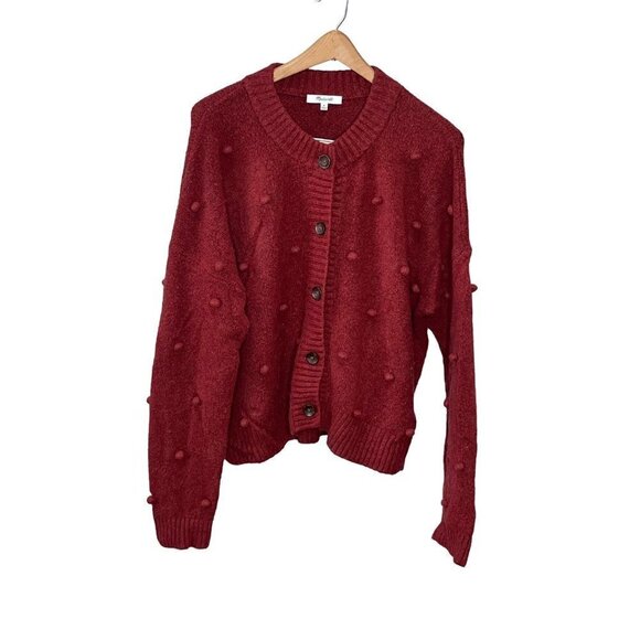 Bobble Colburne Cardigan Sweater in Coziest Textured  Merino Wool Blend Yarn - S - Picture 1 of 7